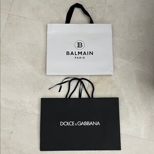Balmain and Dolce & Gabana shopping Bags